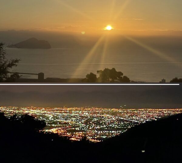 呼啦莊園營地白天可眺望龜山島及烏石港，夜晚能賞夜景。圖／呼啦莊園提供